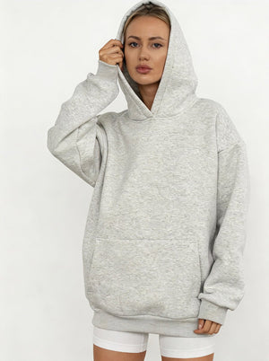 #lightgrey Oversized Pullover Hoodie