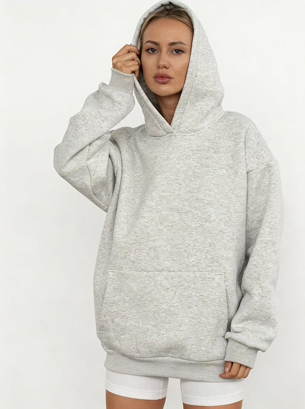 #lightgrey Oversized Pullover Hoodie