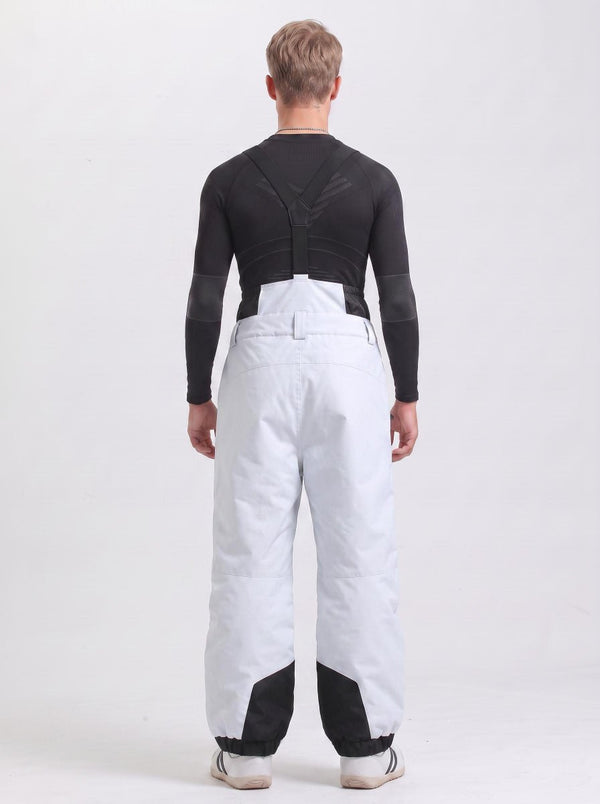 #lightgrey Rear of Men's Waterproof Snowboard Bib Pants