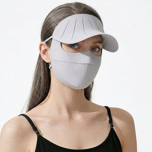 #lightgrey UV Wide Brim Face Mask UPF50