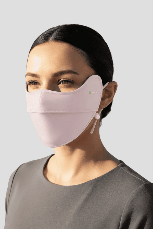 light pink UPF 100 lightweight face mask