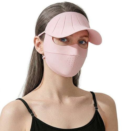 #lightpink UV Wide Brim Face Mask UPF50