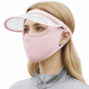 Light Pink Sun Protection Brim Face Mask