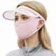 Light Pink Sun Protection Brim Face Mask