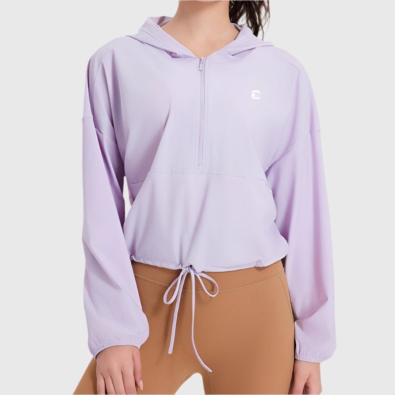 light purple Sun protective UPF 50+ Cropped Hoodie