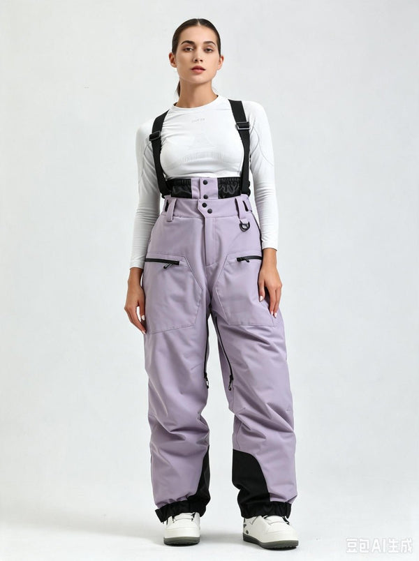 #lightpurple Women's Suspender Ski Bib Pants