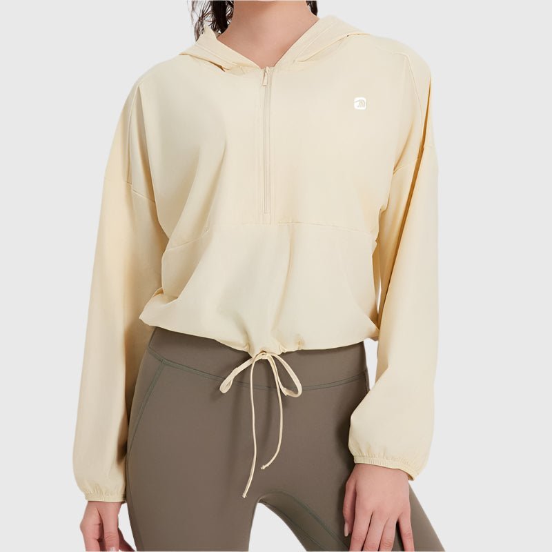 light yellow UPF 50+ Cropped Hoodie 