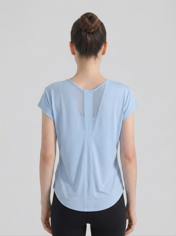 #lightblue back of Women's Cooling Mesh T‑Shirt