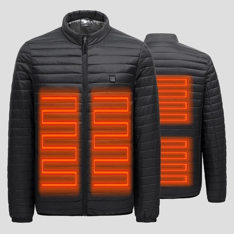 men's Lightweight Heated Padded Jacket with 4 heat zones