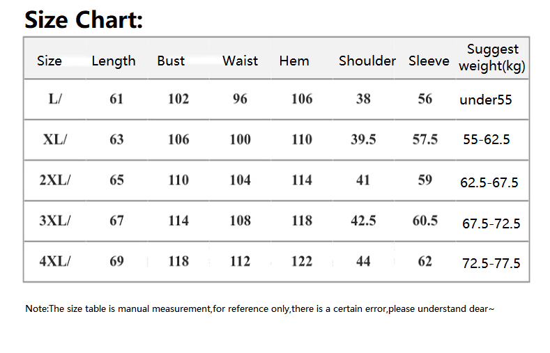 UPF 100+ Lightweight Jacket size guide