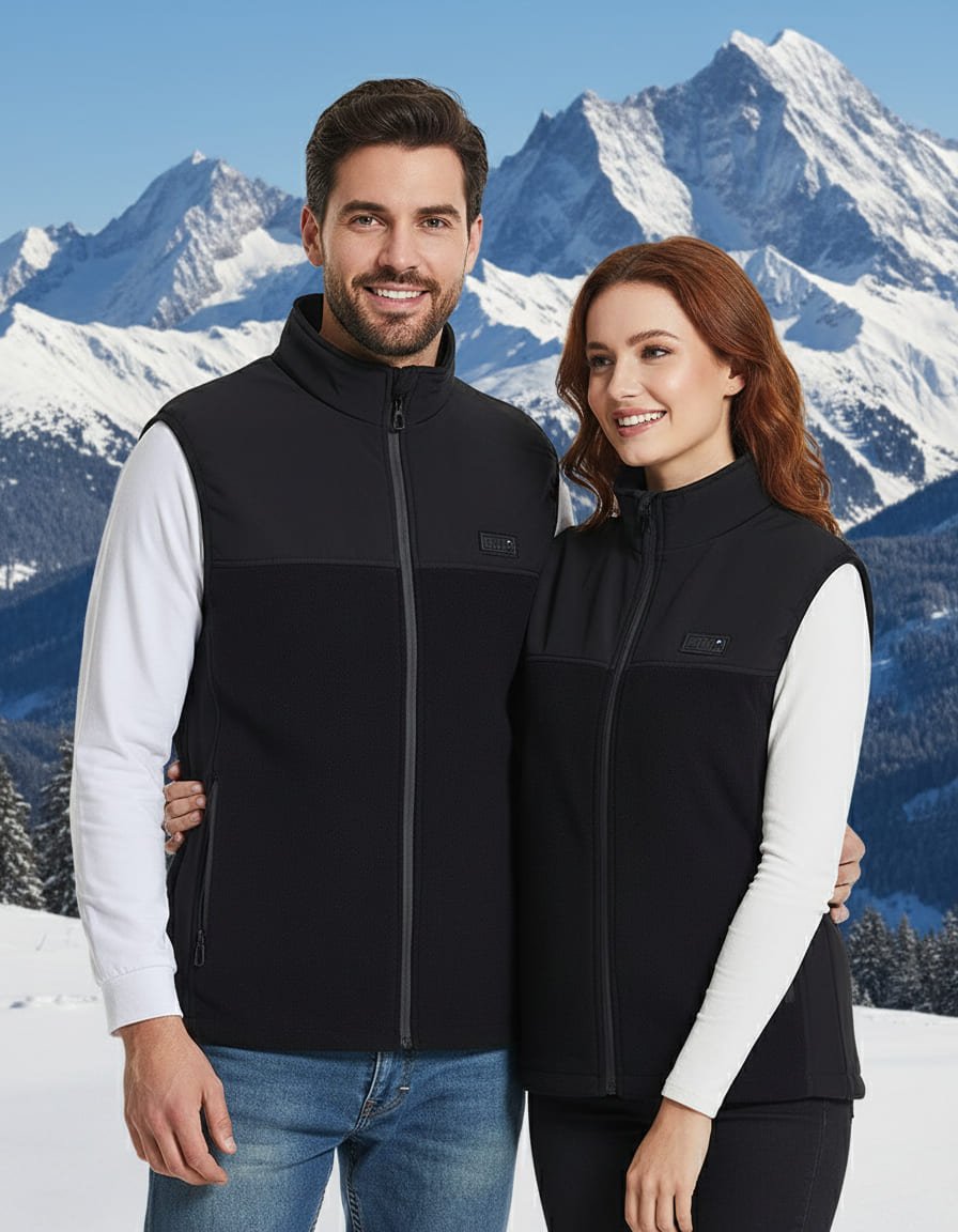 13 Area Black Fleece Heated Vest