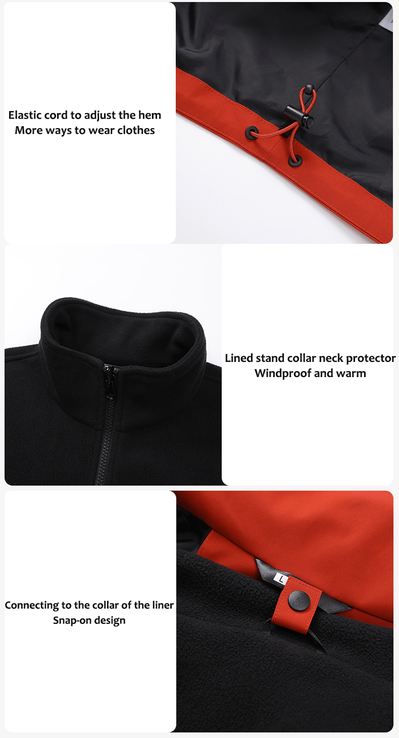 Men and Women's 3 - in - 1 Removable Outdoor Jacket - Sidiou Group