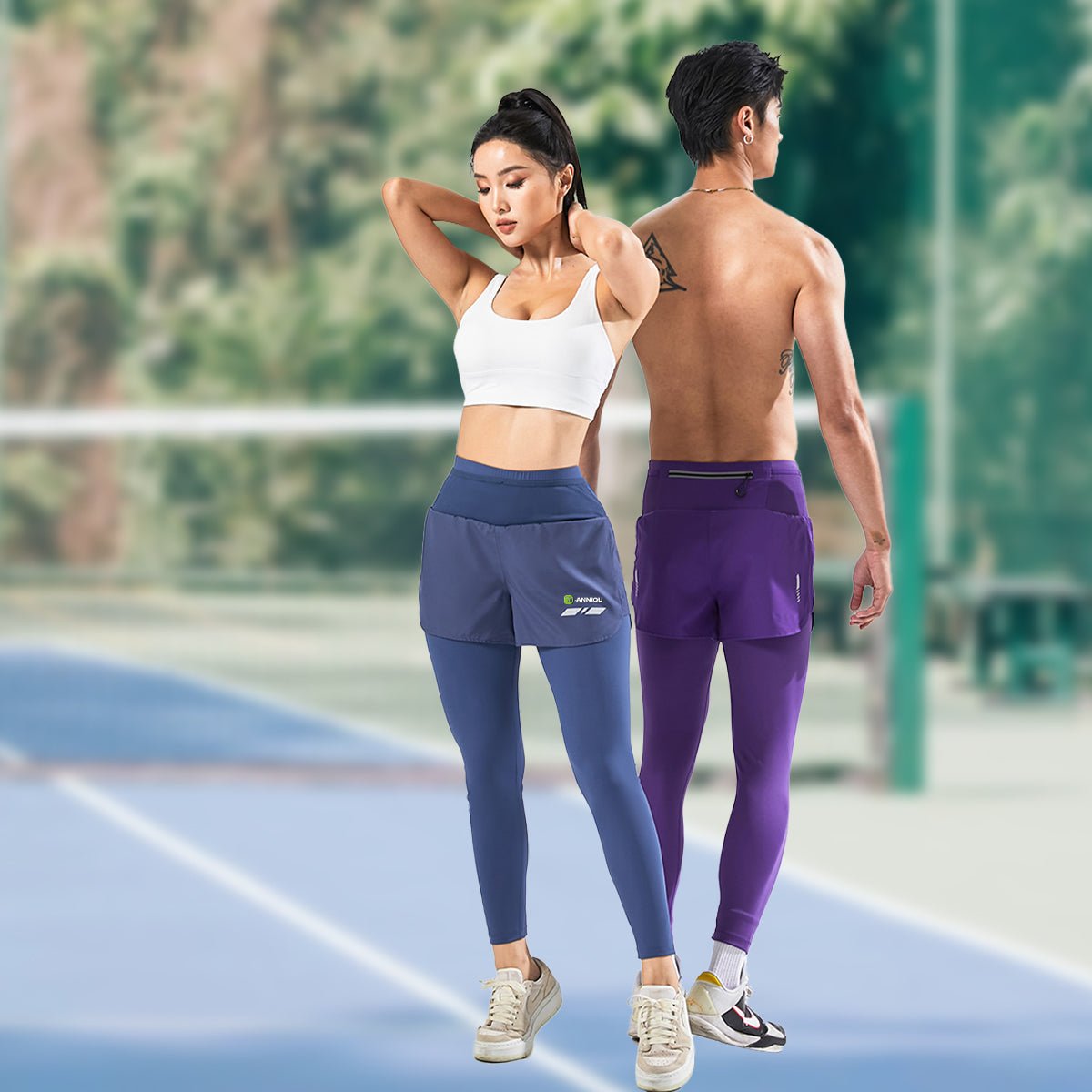 Men and Women's Faux Two - piece Marathon Sports Pants - Sidiou Group