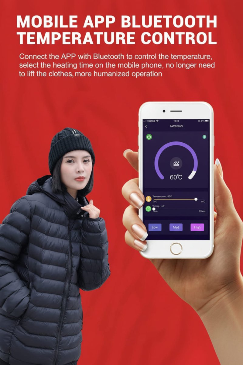 Single Button Heated Down Jacket