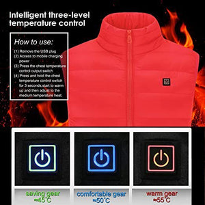 Men and Women's Heated Duck Down Vest temp control by Anniou