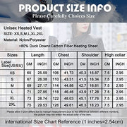  Heated Duck Down Vest size guide