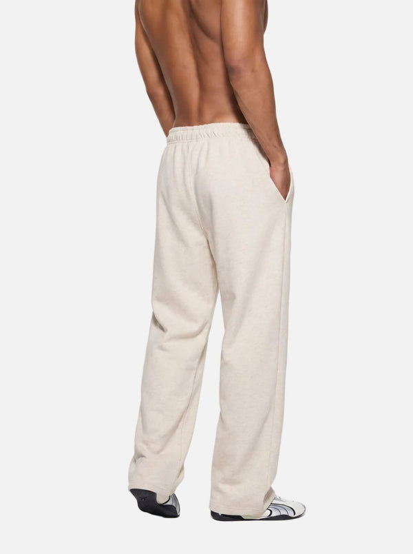 mens #oatgrey Drawstring Straight Leg Sweatpants
