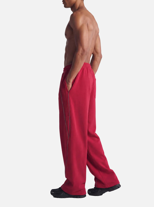 mens #red Reflective Stripe Straight Leg Sweatpants
