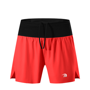 men's red high waist running shorts by Anniou
