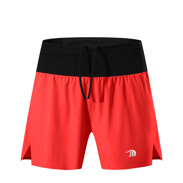 men's red high waist running shorts by Anniou