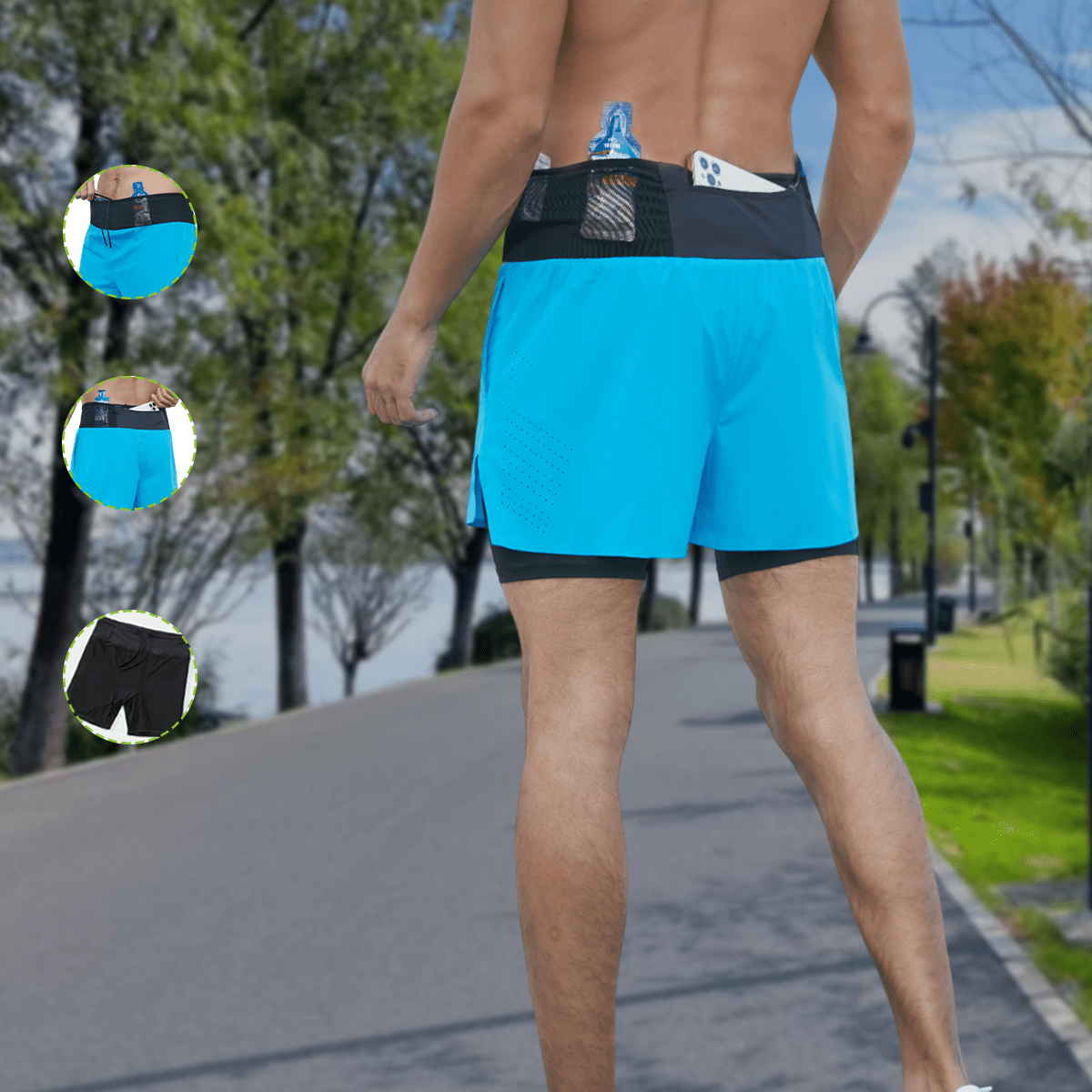 Men's 2 - in - 1 Trail Shorts - Sidiou Group