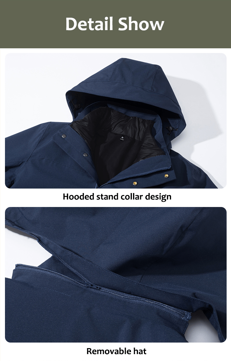 Men's 3 - in - 1 Removable Down Ski Coat - Sidiou Group