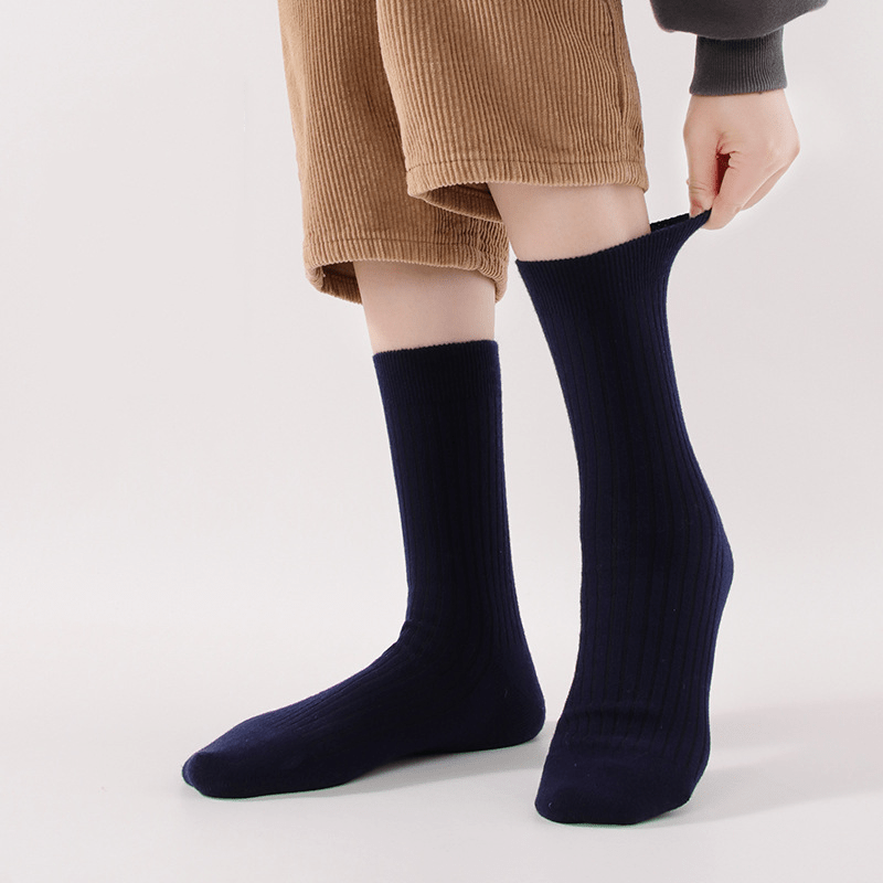 Men's 40% Wool Solid Striped Socks - Sidiou Group