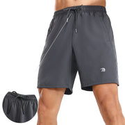 Mens gray Mesh Athletic Shorts with drawstring 