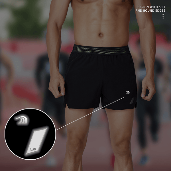Mens Breathable Athletic Shorts by Anniou reflective logo