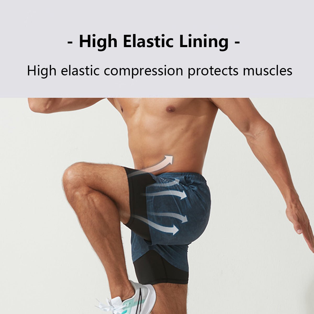 Men's Double Layer Printed Fitness Shorts - Sidiou Group