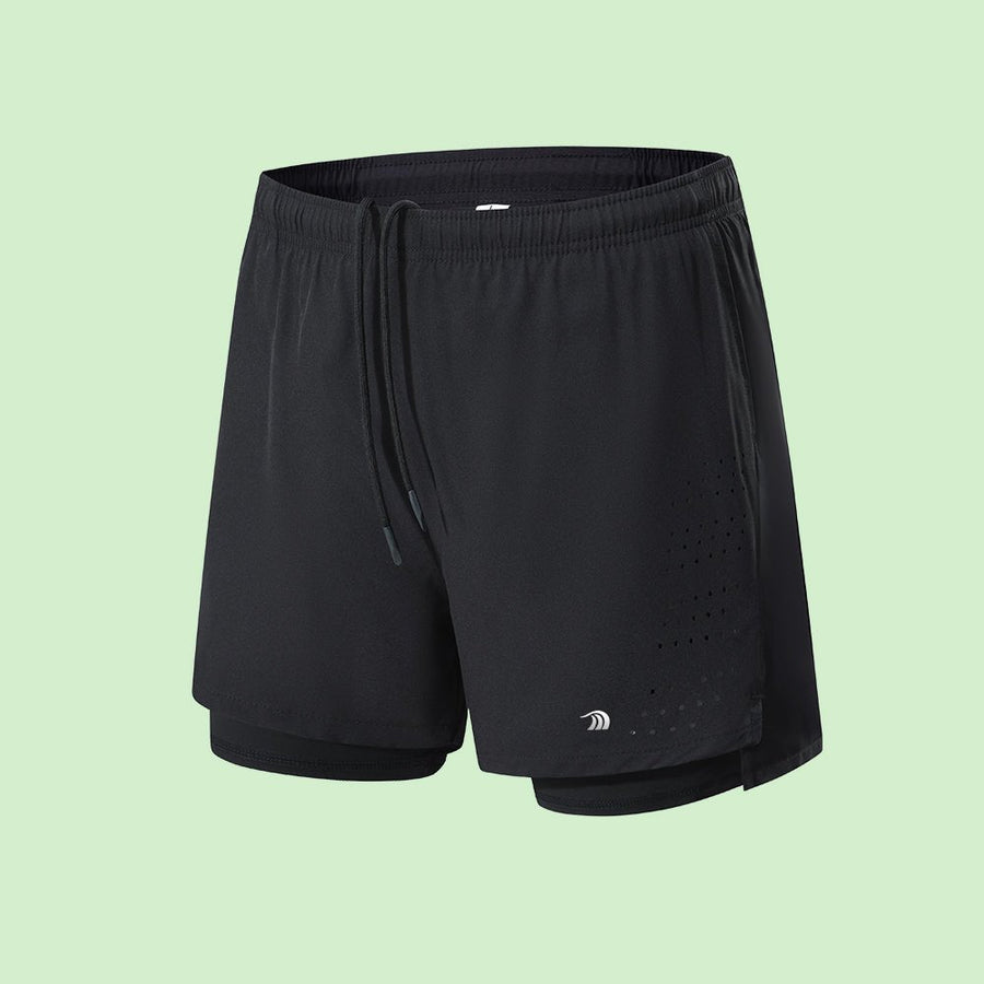 Men's Double Layer Printed Fitness Shorts - Sidiou Group