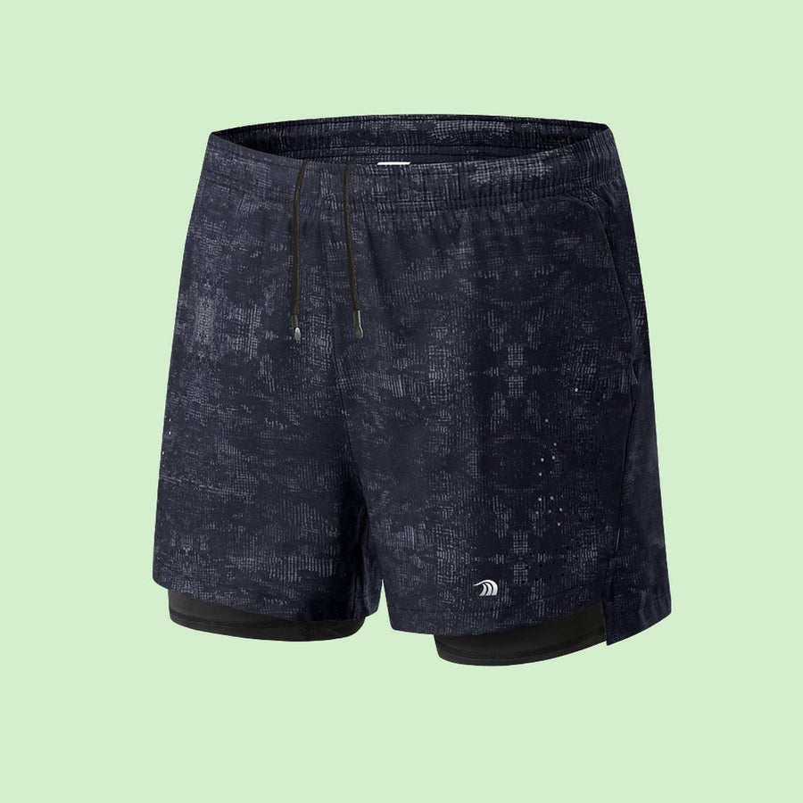 Men's Double Layer Printed Fitness Shorts - Sidiou Group