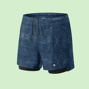 Men's Double Layer Printed Fitness Shorts - Sidiou Group