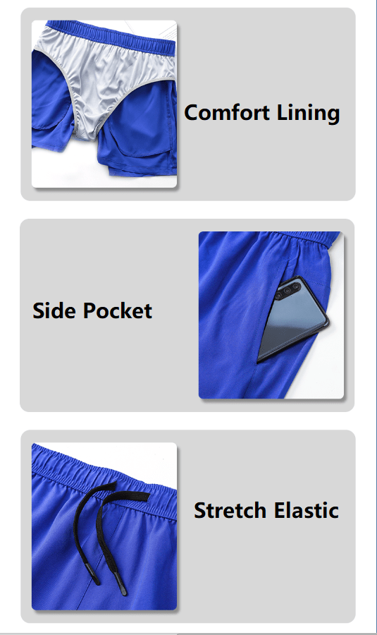 Men's Double - layer Quick - drying Sports Shorts - Sidiou Group