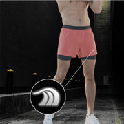 Men's Faux Two - piece Drawstring Quick - drying Sports Shorts - Sidiou Group