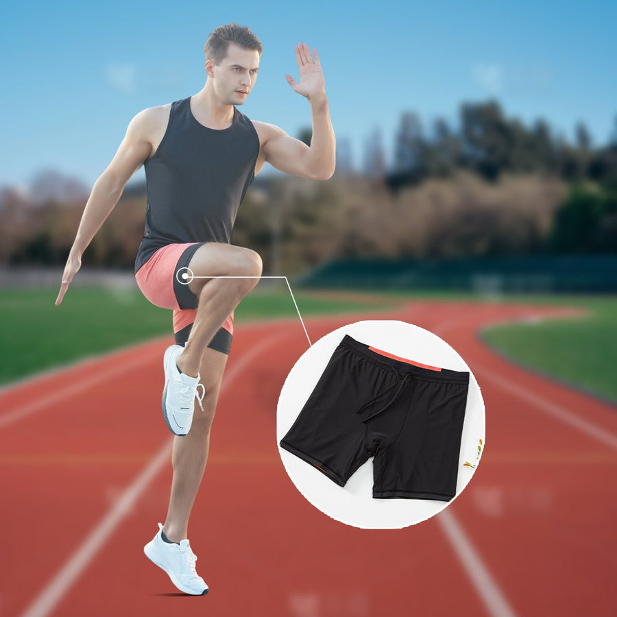 Men's Faux Two - piece Drawstring Quick - drying Sports Shorts - Sidiou Group