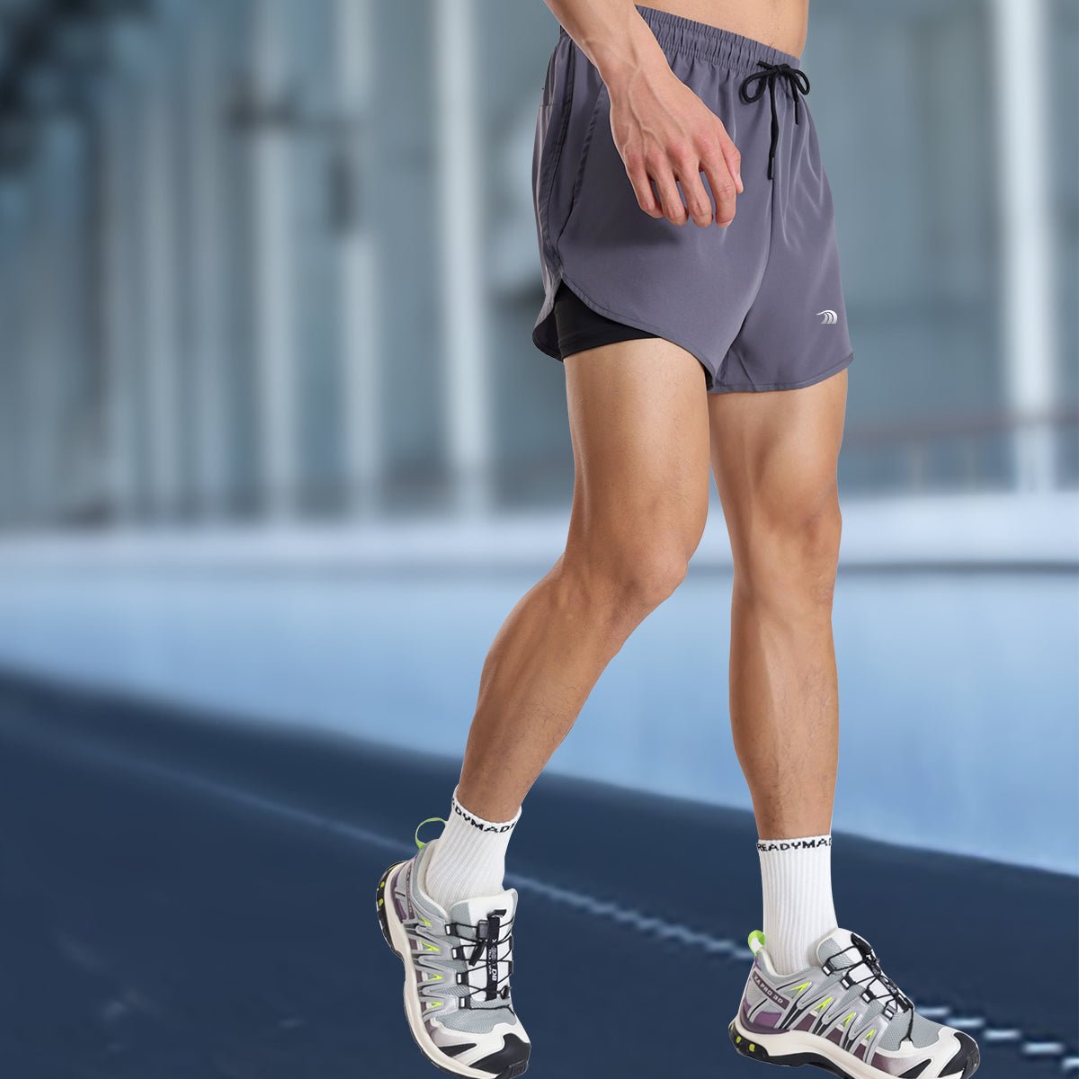 Men's Faux Two - piece Sports Shorts - Sidiou Group