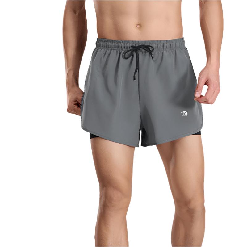 Men's Faux Two - piece Sports Shorts - Sidiou Group