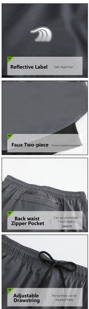 Men's Faux Two - piece Sports Shorts - Sidiou Group