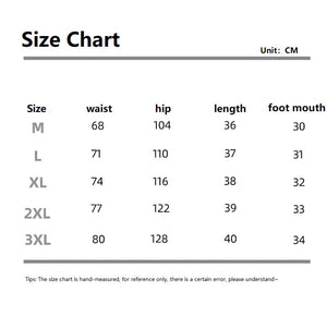 Size chart for clothing measurements in centimeters sports shorts