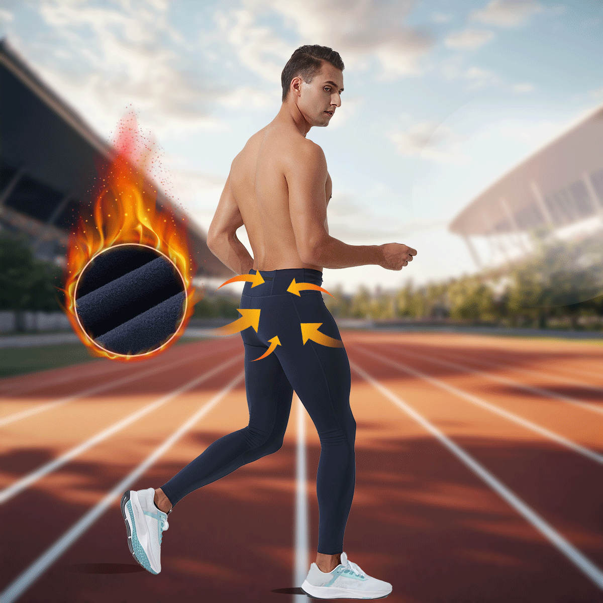 Men’s Fleece Compression Leggings - Sidiou Group