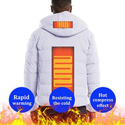 Men's Heated Hooded Winter Down Jacket - Sidiou Group