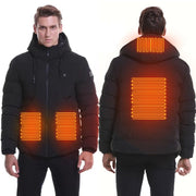 Men's Heated Hooded Winter Down Jacket - Sidiou Group