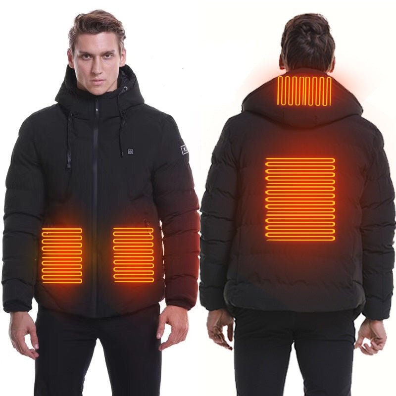 Men's Heated Hooded Winter Down Jacket - Sidiou Group