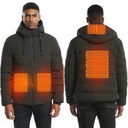 Men's Heated Hooded Winter Down Jacket - Sidiou Group