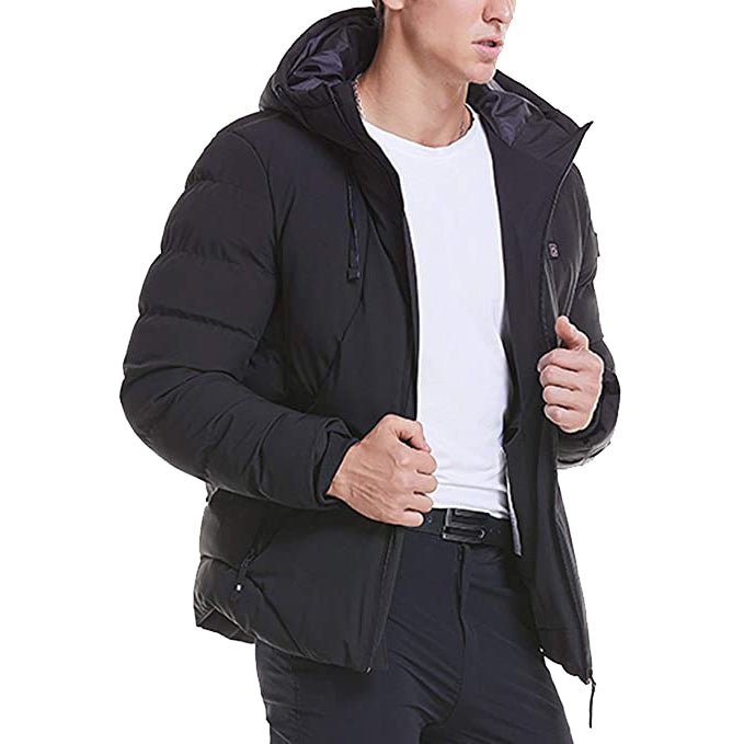 Men's Heated Hooded Winter Down Jacket - Sidiou Group