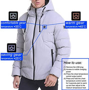 Men's Heated Hooded Winter Down Jacket - Sidiou Group