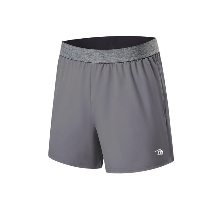  Men's Gray Outdoor Fitness Shorts with elestic waist by Anniou