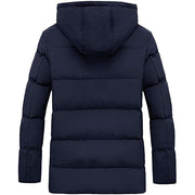 Men's Padded Down Cotton Heated Jacket in blue back
