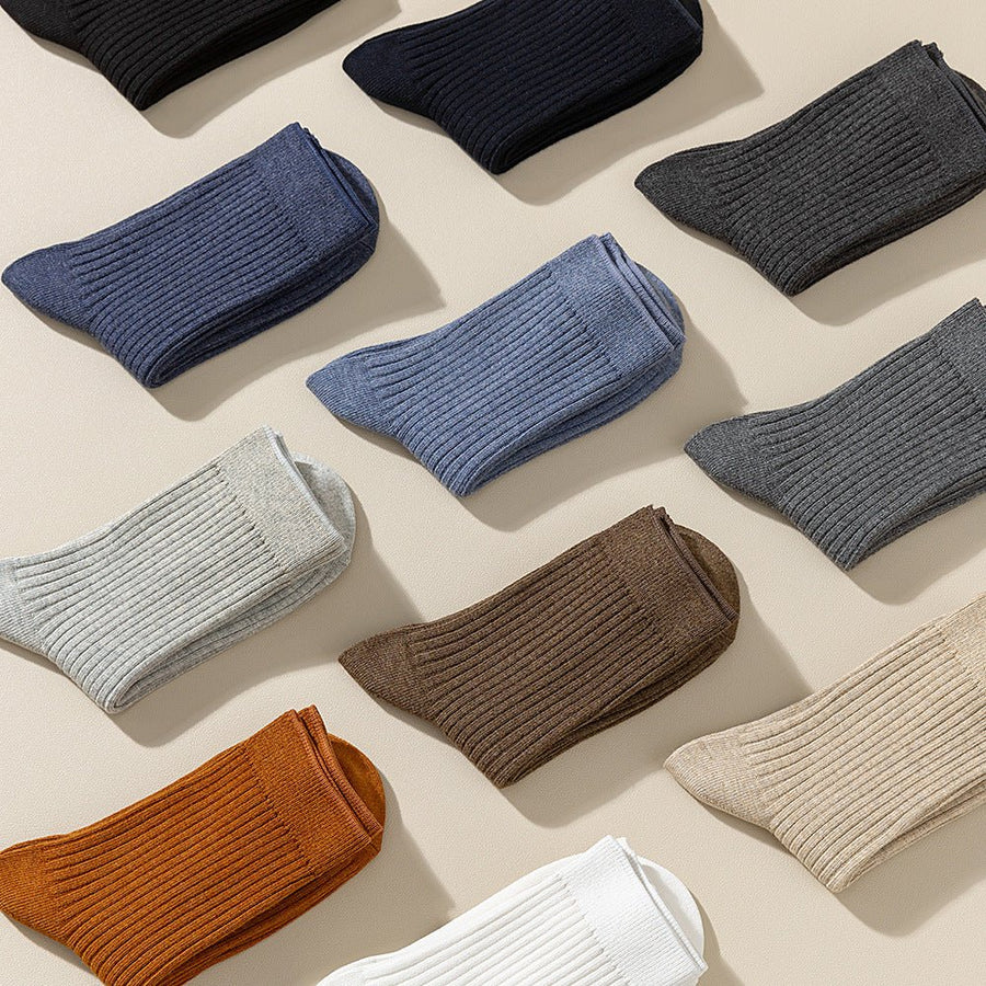 Men's Pure Cotton Mid - tube Business Socks - Sidiou Group